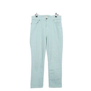 LL Bean True Shape Jeans High Rise Slim Leg Ankle Cotton Light Blue 8